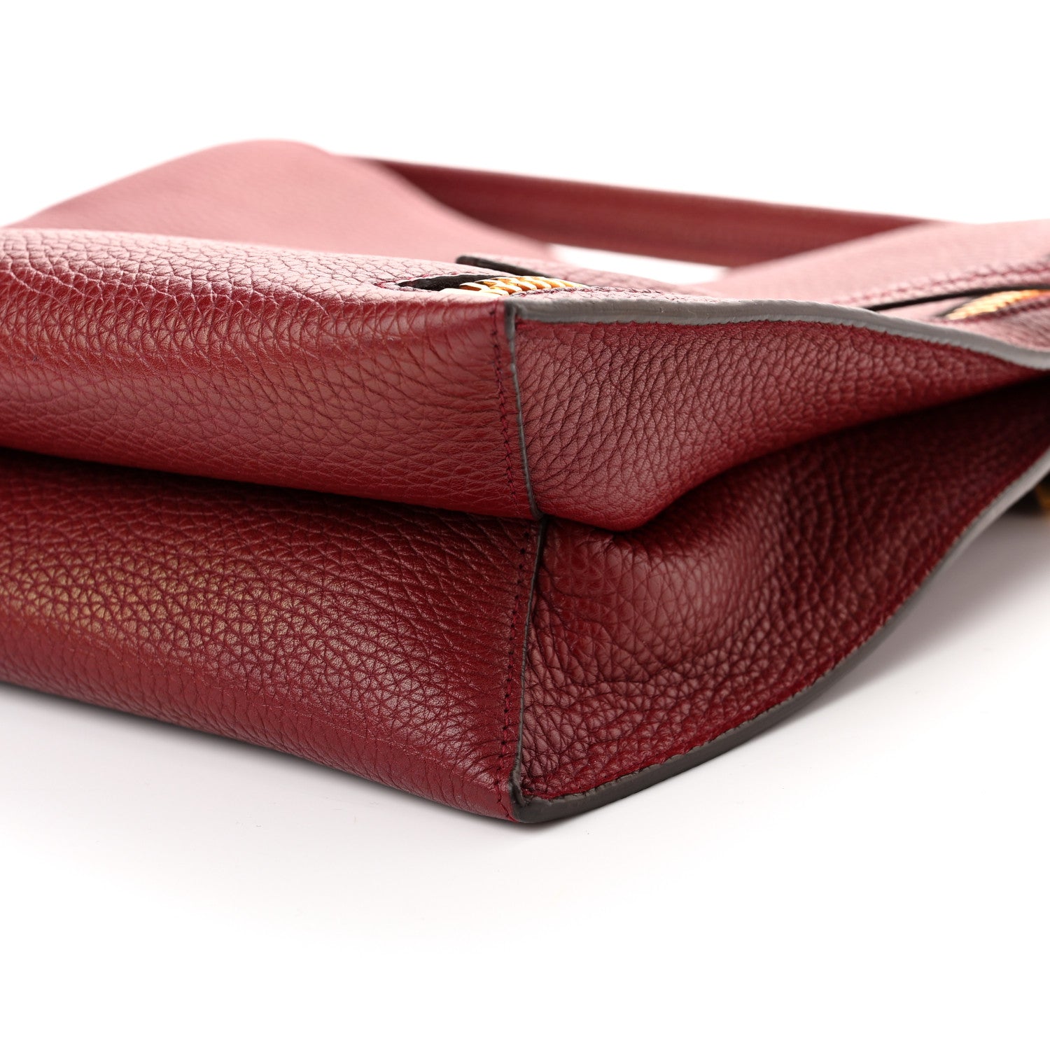 Tom Ford Pebbled Calfskin Small Alix Padlock Zip Hobo Bag Red Garnet 8 of 8