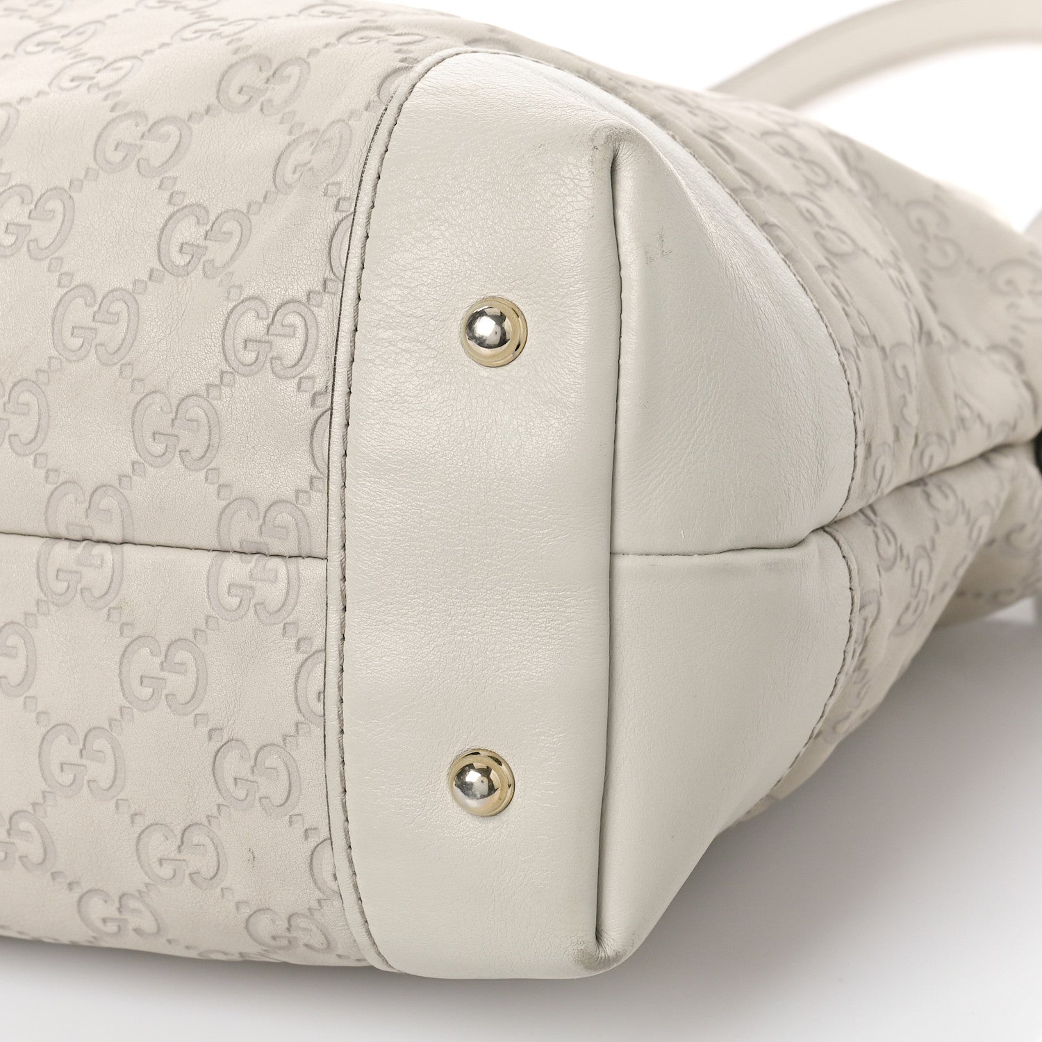 Gucci Guccissima Heart Bit Charm Top Handle Tote Off Off White 9 of 15