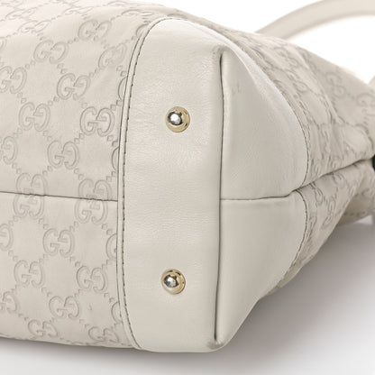 Gucci Guccissima Heart Bit Charm Top Handle Tote Off Off White 9 of 15