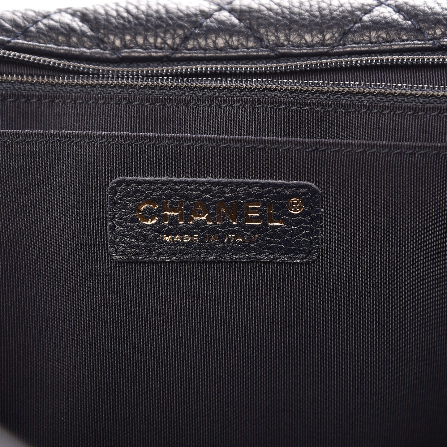 Calfskin Quilted Small XXL Travel Flap Bag Navy