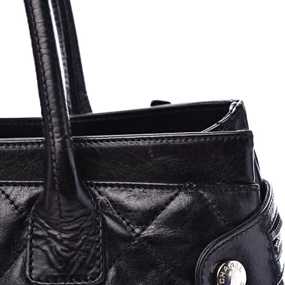 Chanel Glazed Calfskin Quilted Large New Portobello Tote Black 12 of 13