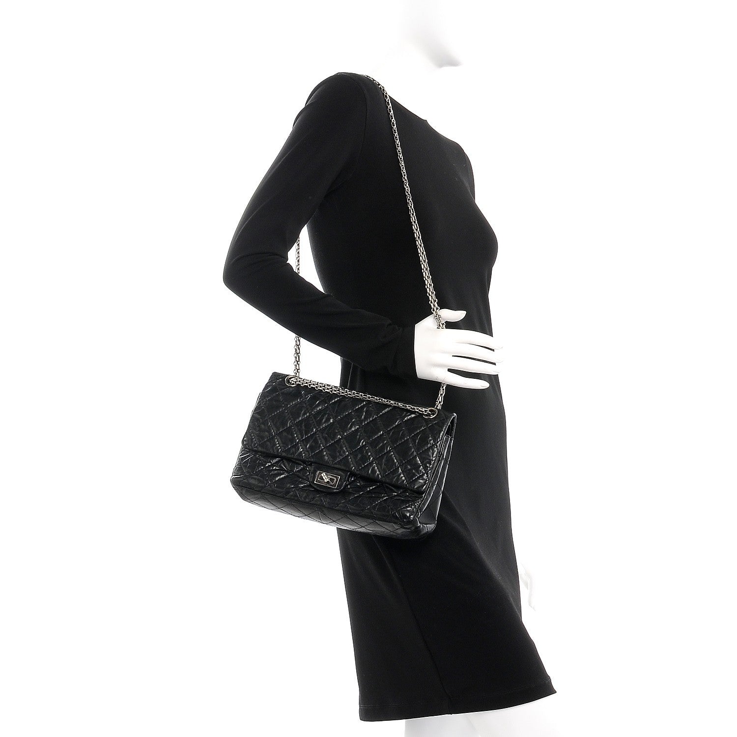 Chanel Aged Calfskin Quilted 2.55 Reissue 226 Flap Black 3 of 8