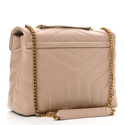 Saint Laurent Calfskin Y Quilted Monogram Small Loulou Chain Satchel Dark Beige 3 of 11