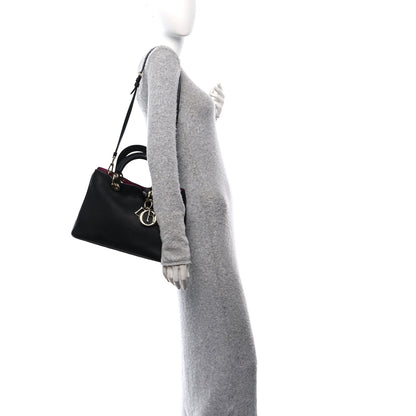 Christian Dior Bullcalf Medium Diorissimo Tote Black Rose Indien 2 of 12