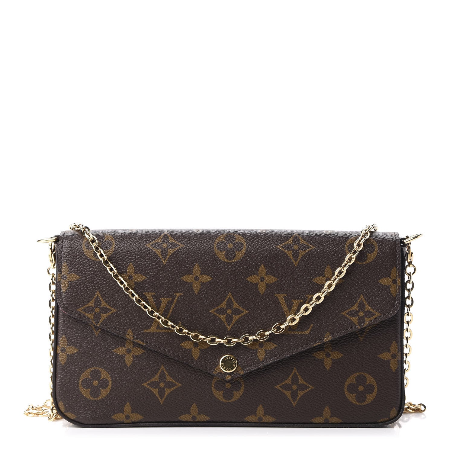 Louis Vuitton Monogram Pochette Felicie Chain Wallet Fuchsia 1 of 19