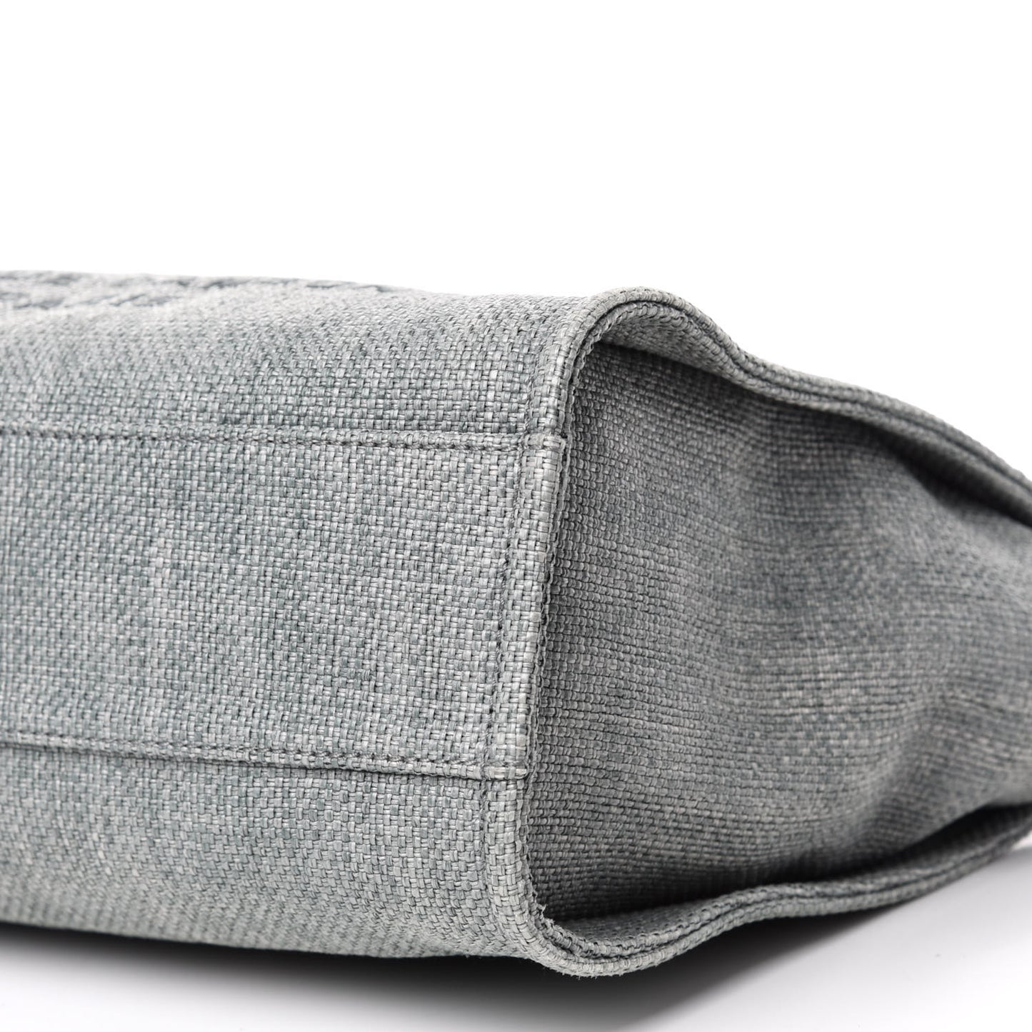 Woven Straw Raffia Small Deauville Tote Grey