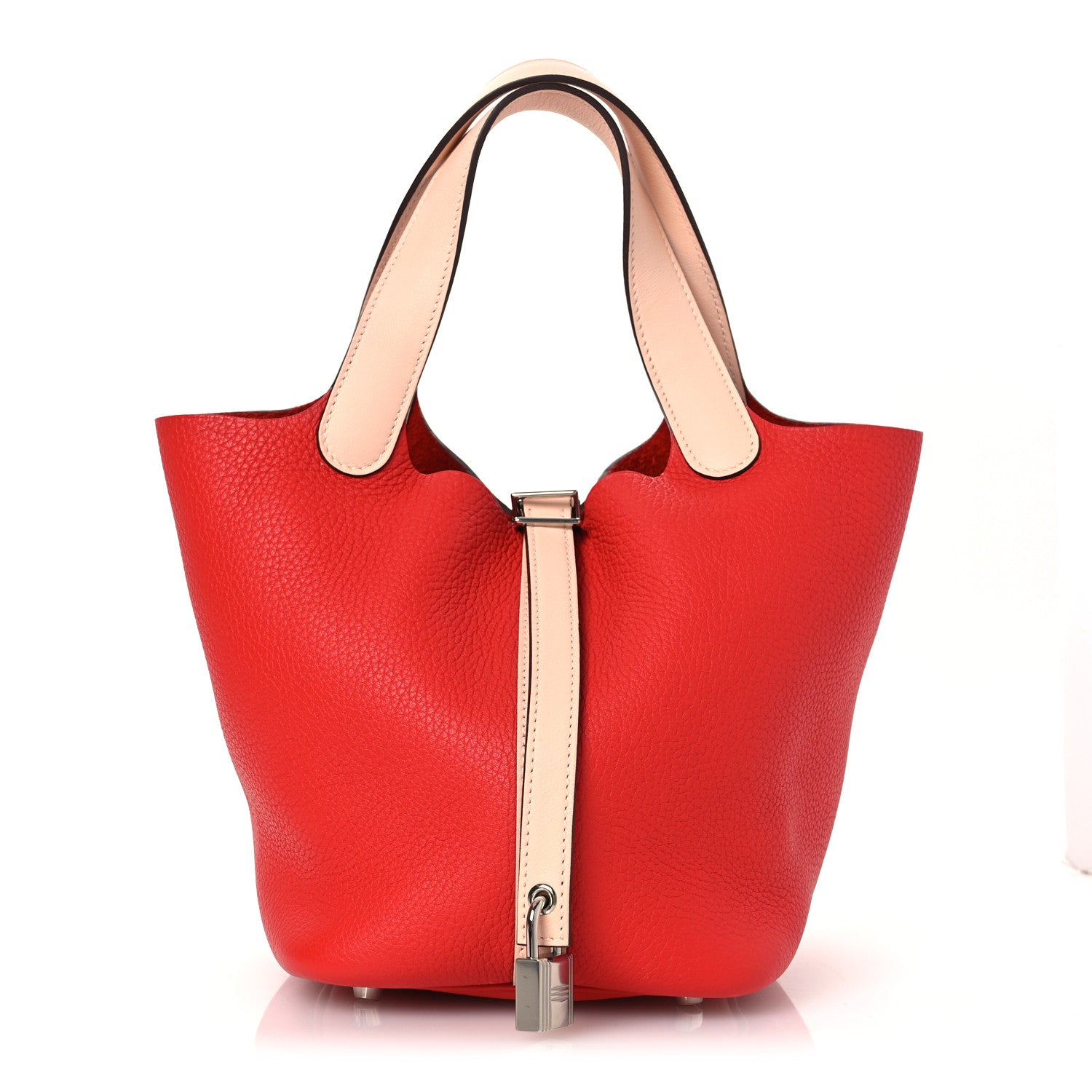 Hermes Taurillon Clemence Swift Eclat Picotin Lock 18 PM Rouge Tomate Rose Eglantine 1 of 10