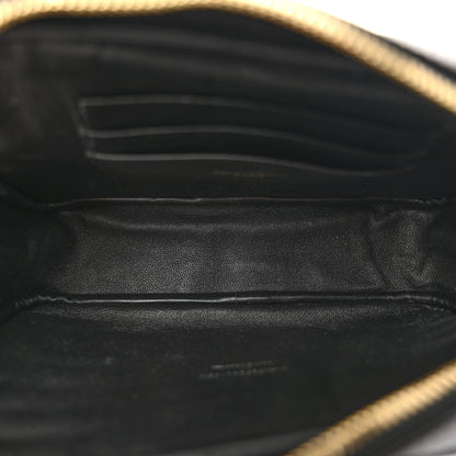 Saint Laurent Grain De Poudre Matelasse Monogram Mini Lou Camera Bag Black 5 of 10