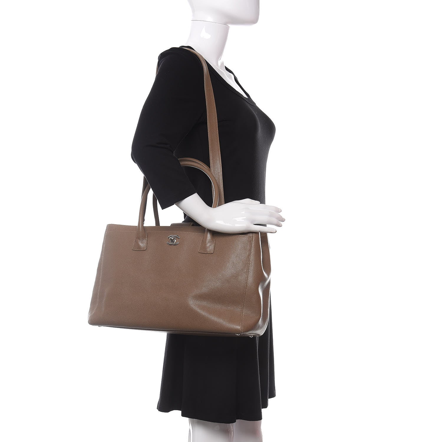 Chanel Calfskin Cerf Executive Shopper Tote Beige 2 of 16