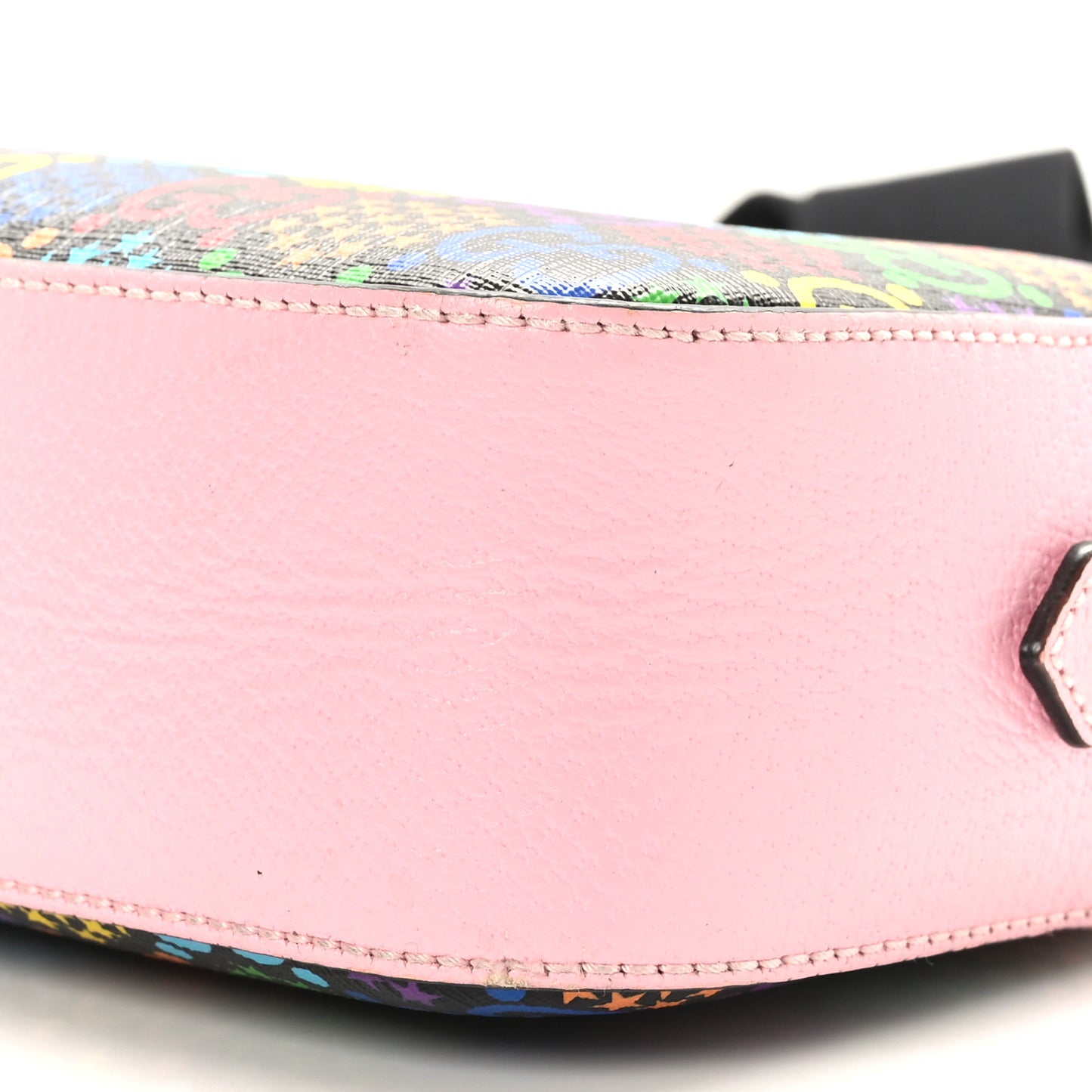 GG Supreme Monogram Psychedelic Shoulder Bag Black Multicolor Sugar Pink