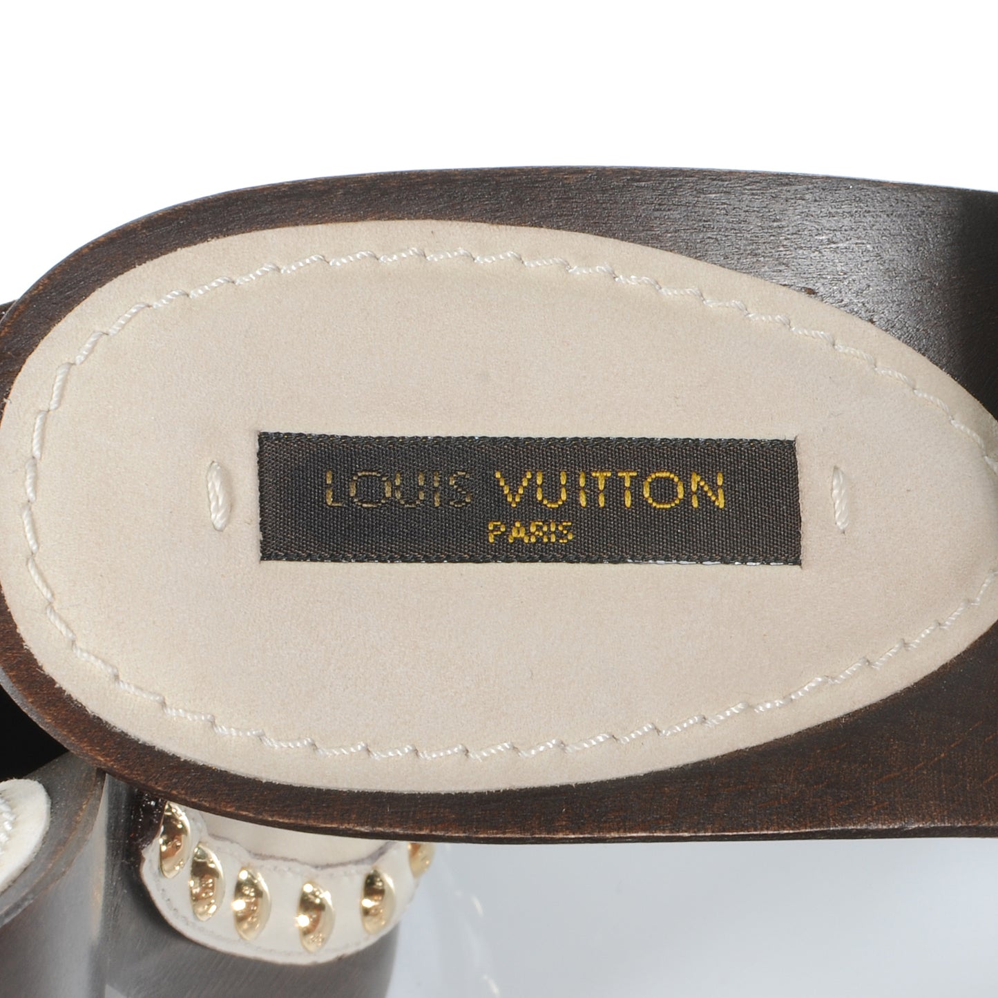 Leather Wood Clogs 38.5 Ivory