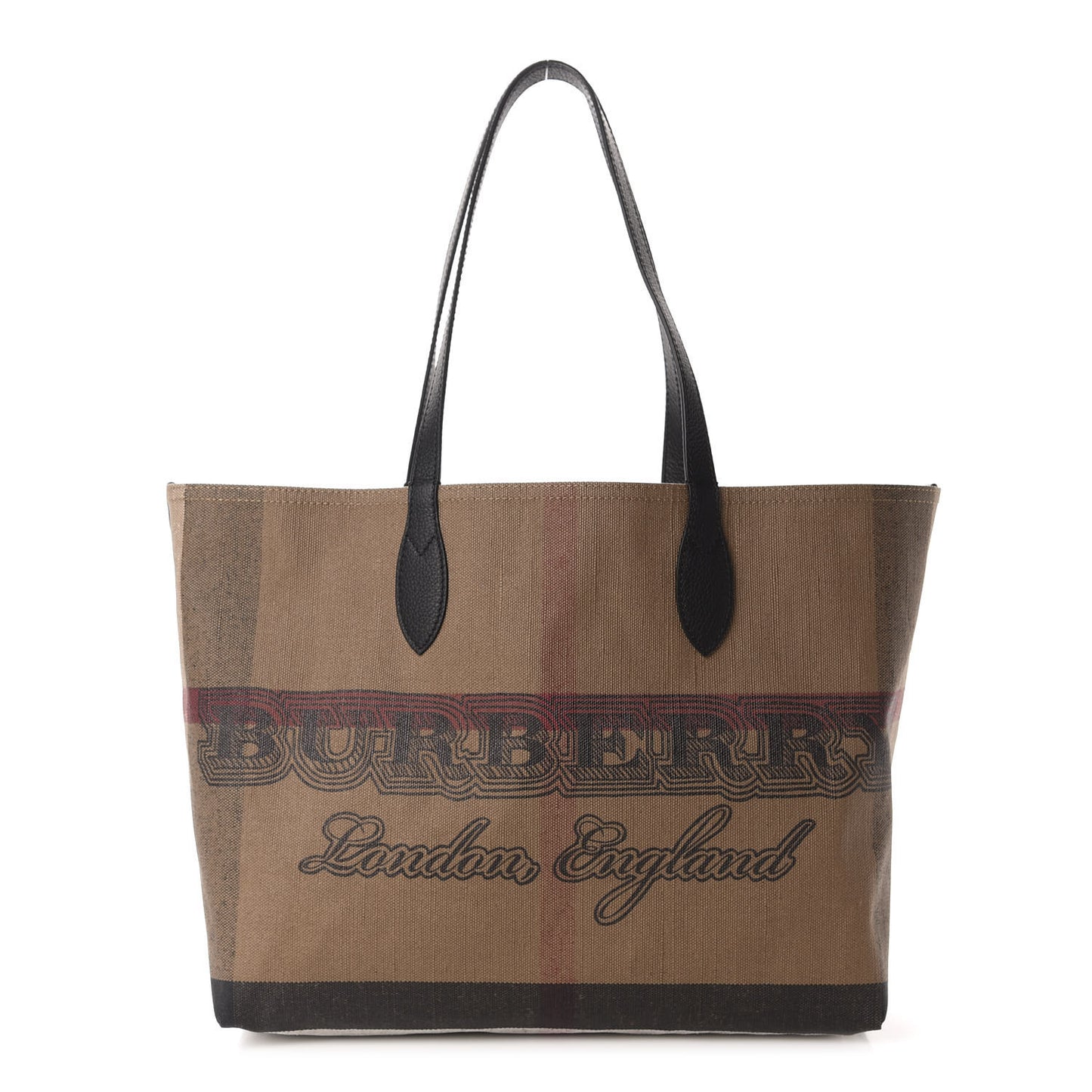 Coated Canvas Mega Check Medium Doodle Tote Black