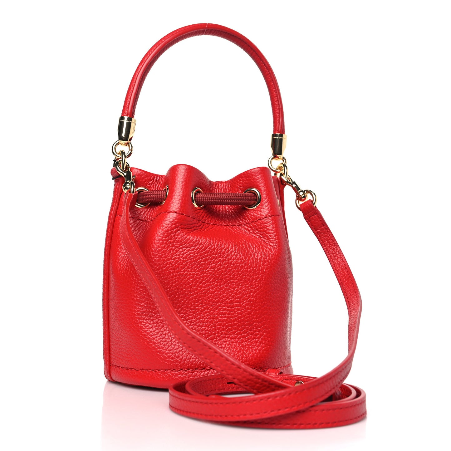 Grained Calfskin The Mini Bucket Bag True Red
