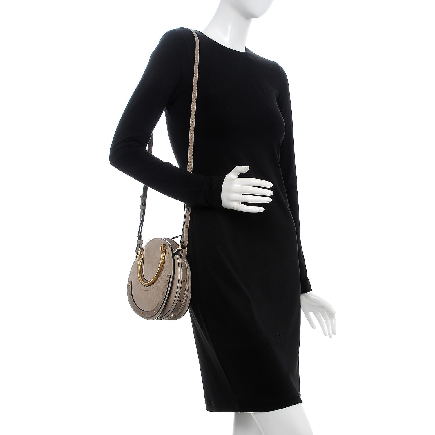 Chloe Calfskin Suede Small Pixie Bag Motty Grey 3 of 8