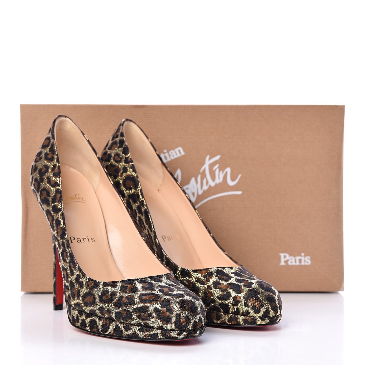 Jacquard Leopard Giaguaro New Simple 120 Pumps 38.5 Marrone Oro 2