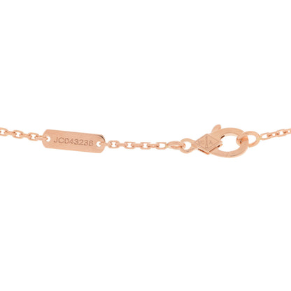 Van Cleef & Arpels 18K Rose Gold Diamond Rhodonite Vintage Alhambra Pendant Necklace 4 of 6