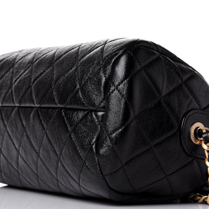 Chanel Shiny Lambskin Quilted Fashion Therapy Bowling Bag Black 10 of 10