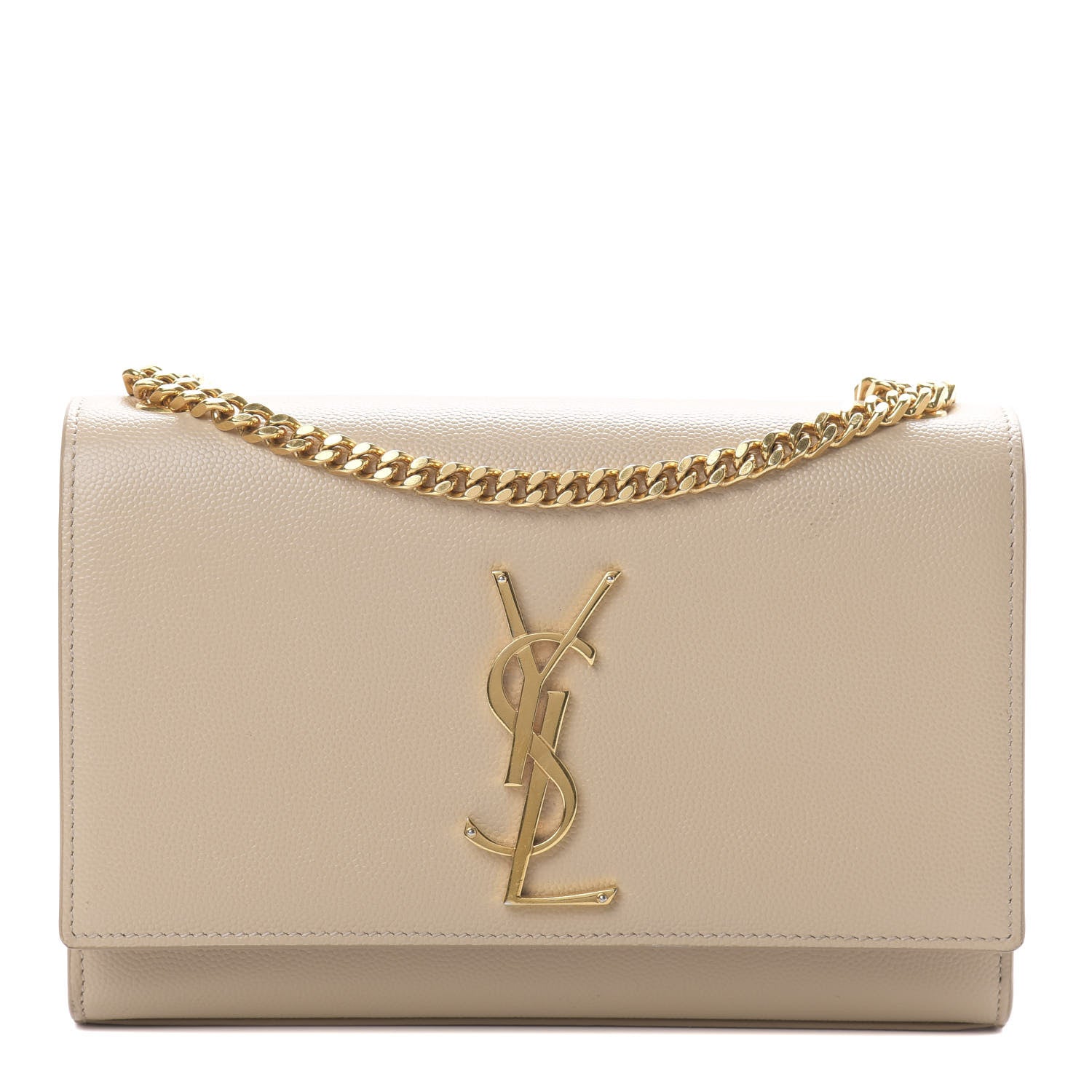 Saint Laurent Grain De Poudre Small Monogram Kate Satchel Nude Powder 1 of 14