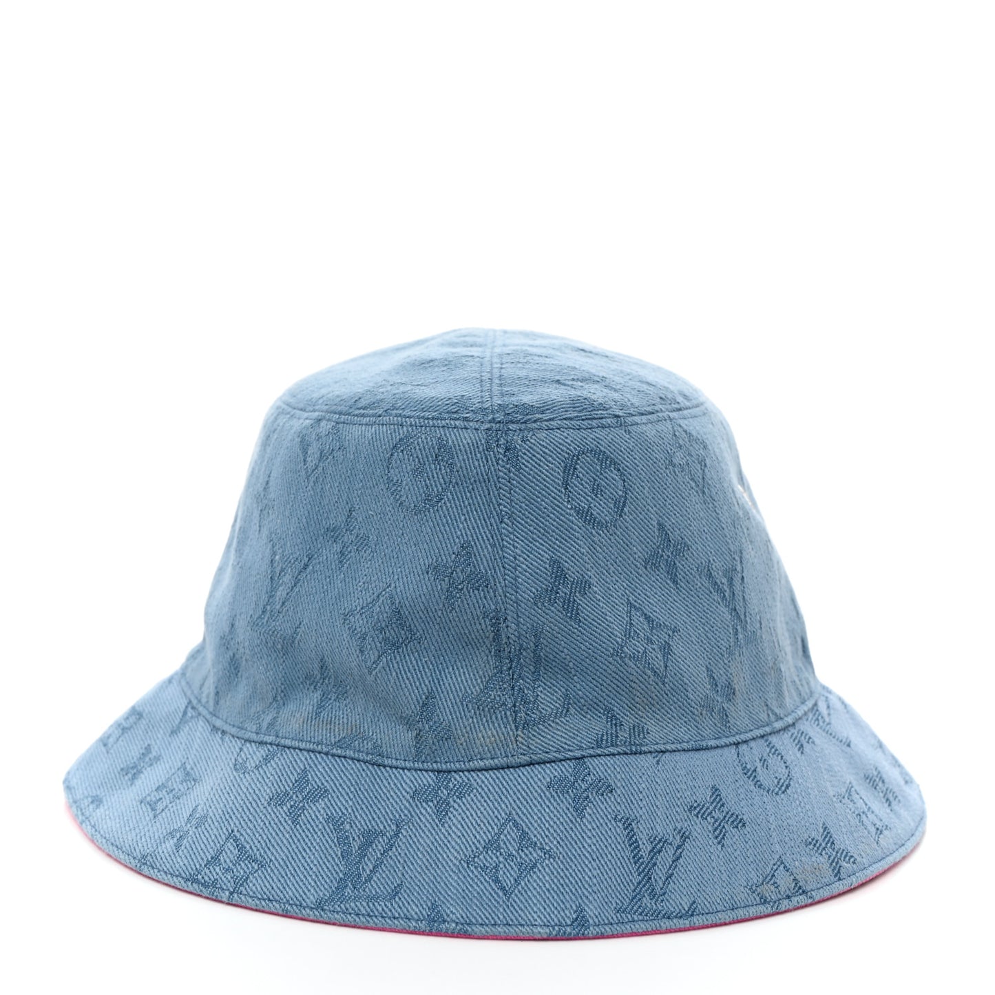 Monogram Denim Reversible Bucket Hat 58 Blue Pink