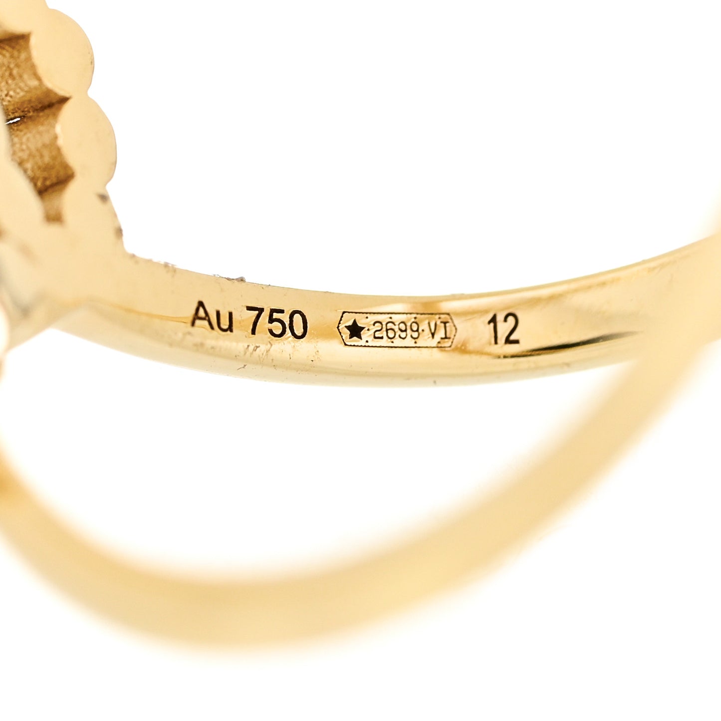 18K Yellow Gold Diamond Running G Cross Ring 52 6