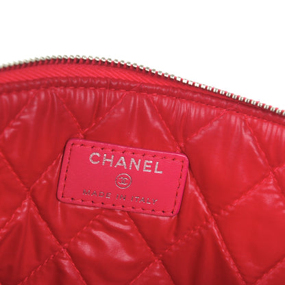 Chanel Patent Calfskin Quilted Valentine Hearts Medium O Cosmetic Case Dark Pink 7 of 8