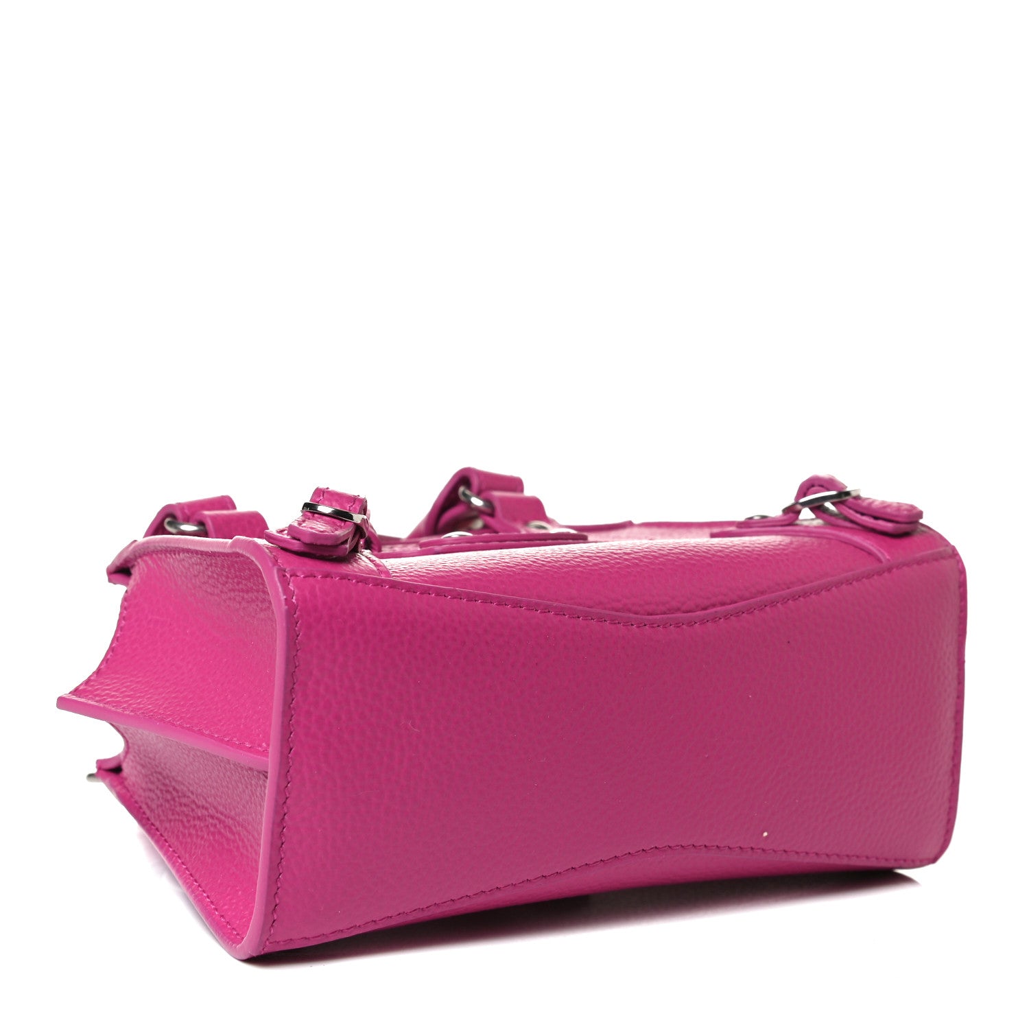 Balenciaga Grained Calfskin Neo Classic Silver Hardware Nano City Crossbody Fuchsia 4 of 11