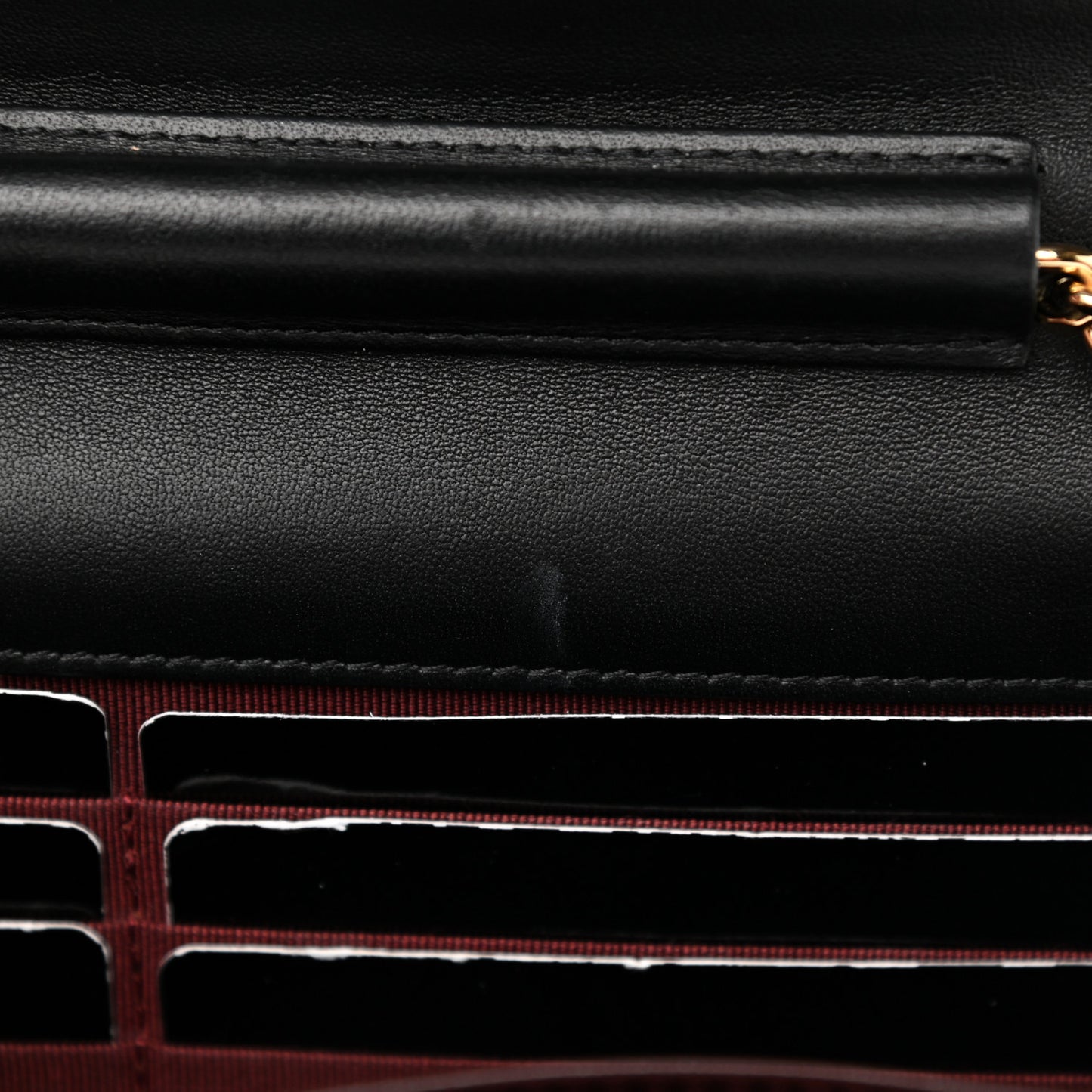 Lambskin Quilted Wallet On Chain WOC Black