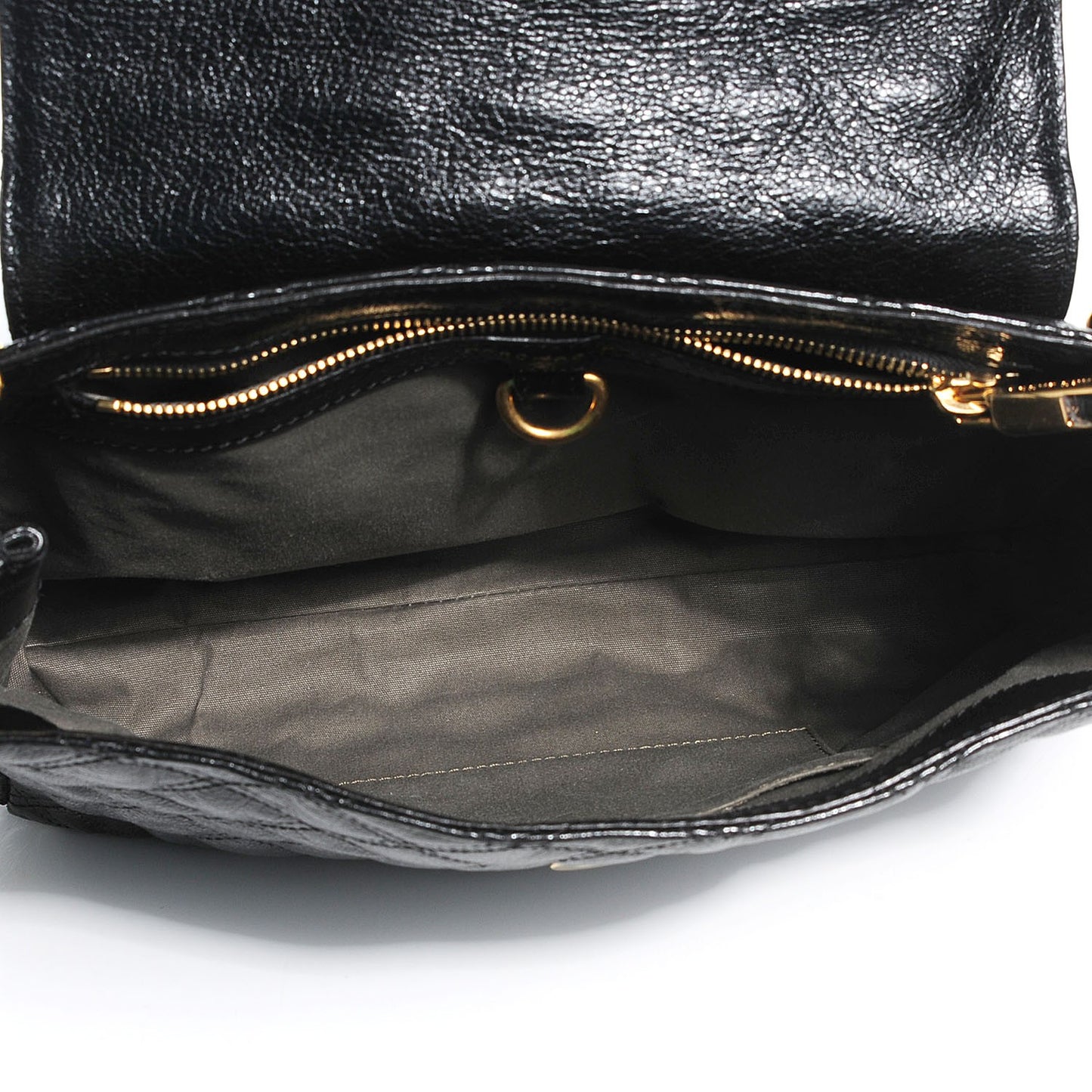 Lacquered Lambskin Baroque The XL Single Flap Black