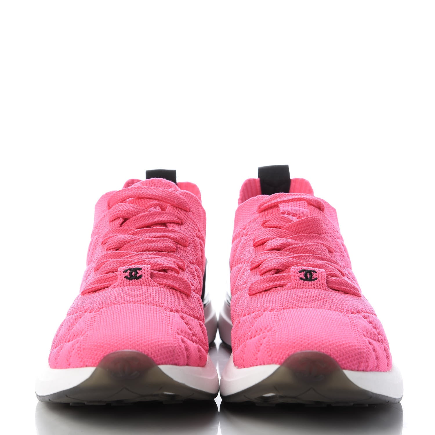 Chanel Mixed Fabrics Knit Sneakers 36.5 Pink 2 of 8