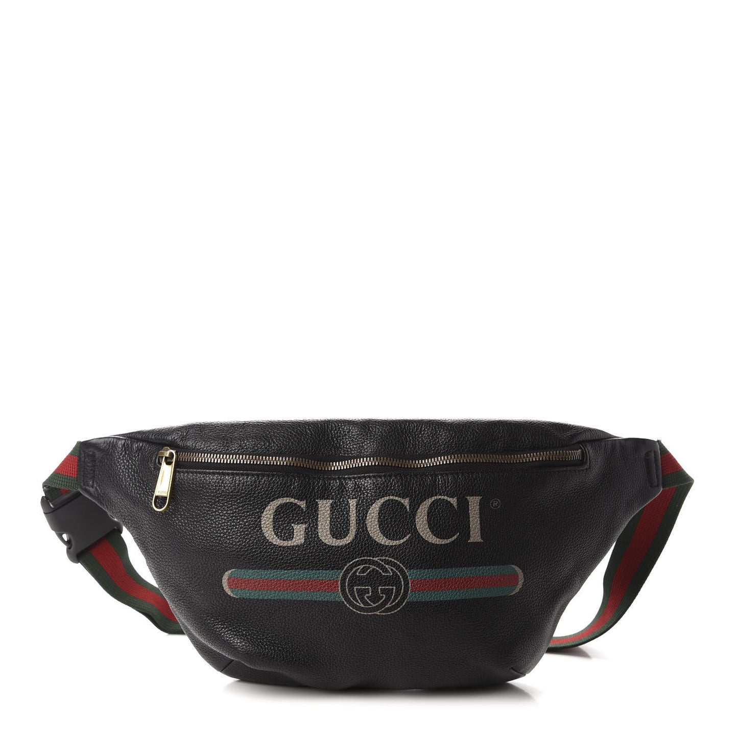Grained Calfskin Logo Belt Bag Black