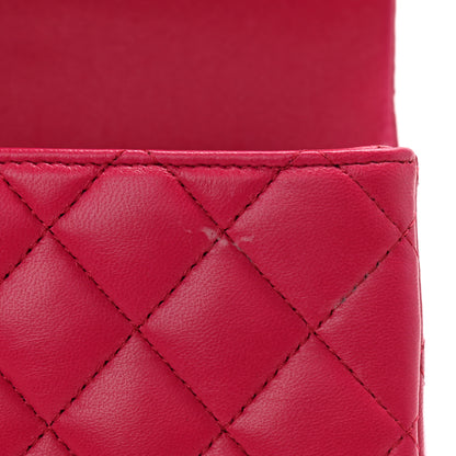 Chanel Lambskin Quilted Mini Top Handle Rectangular Flap Dark Pink 12 of 13