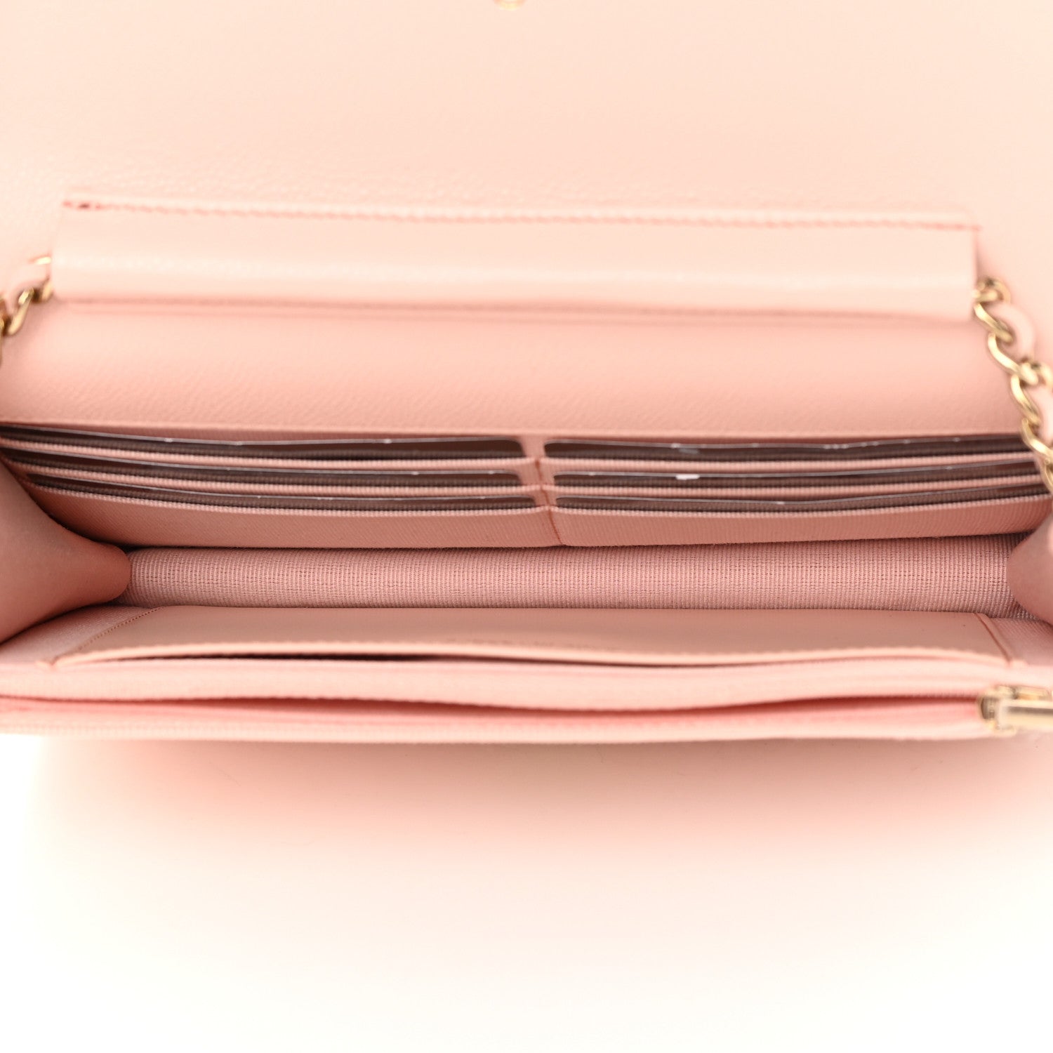 Chanel Caviar Quilted Wallet on Chain WOC Light Pink 5 of 12