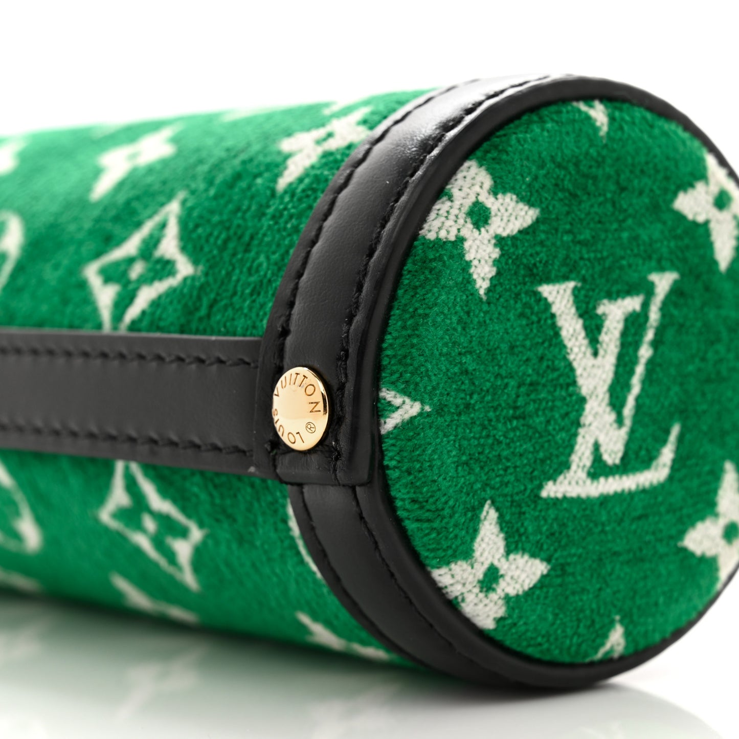 Jacquard Velvet Monogram Flask Holder Vert