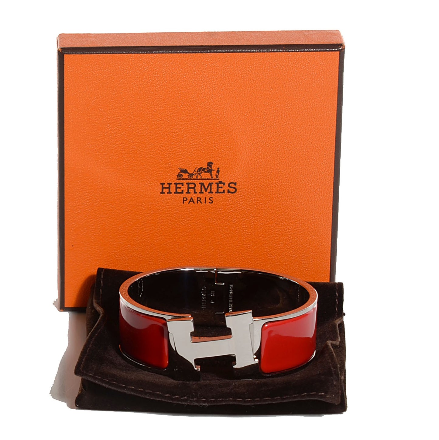 Enamel Wide Clic Clac H Bracelet PM Rouge Vif