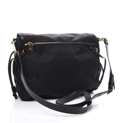 Prada Tessuto Nylon Saffiano Logo Messenger Bag Black 2 of 9