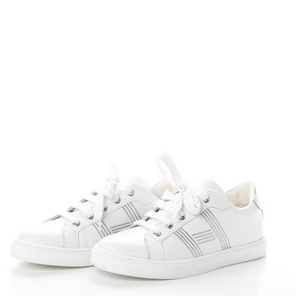 Hermes Nappa Womens Avantage Sneakers 38 White Argent 3 of 7