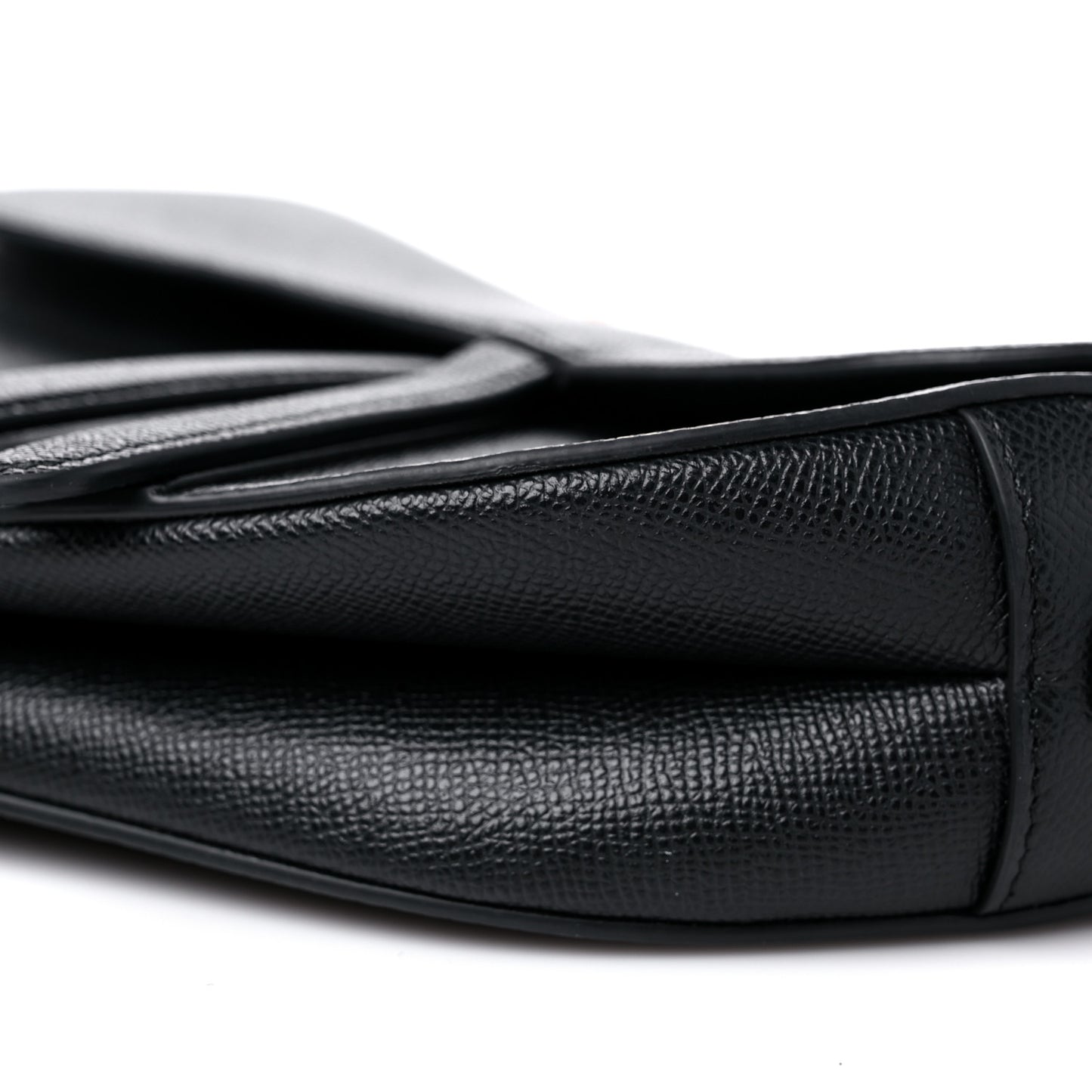 Grained Calfskin Saddle Bag Black