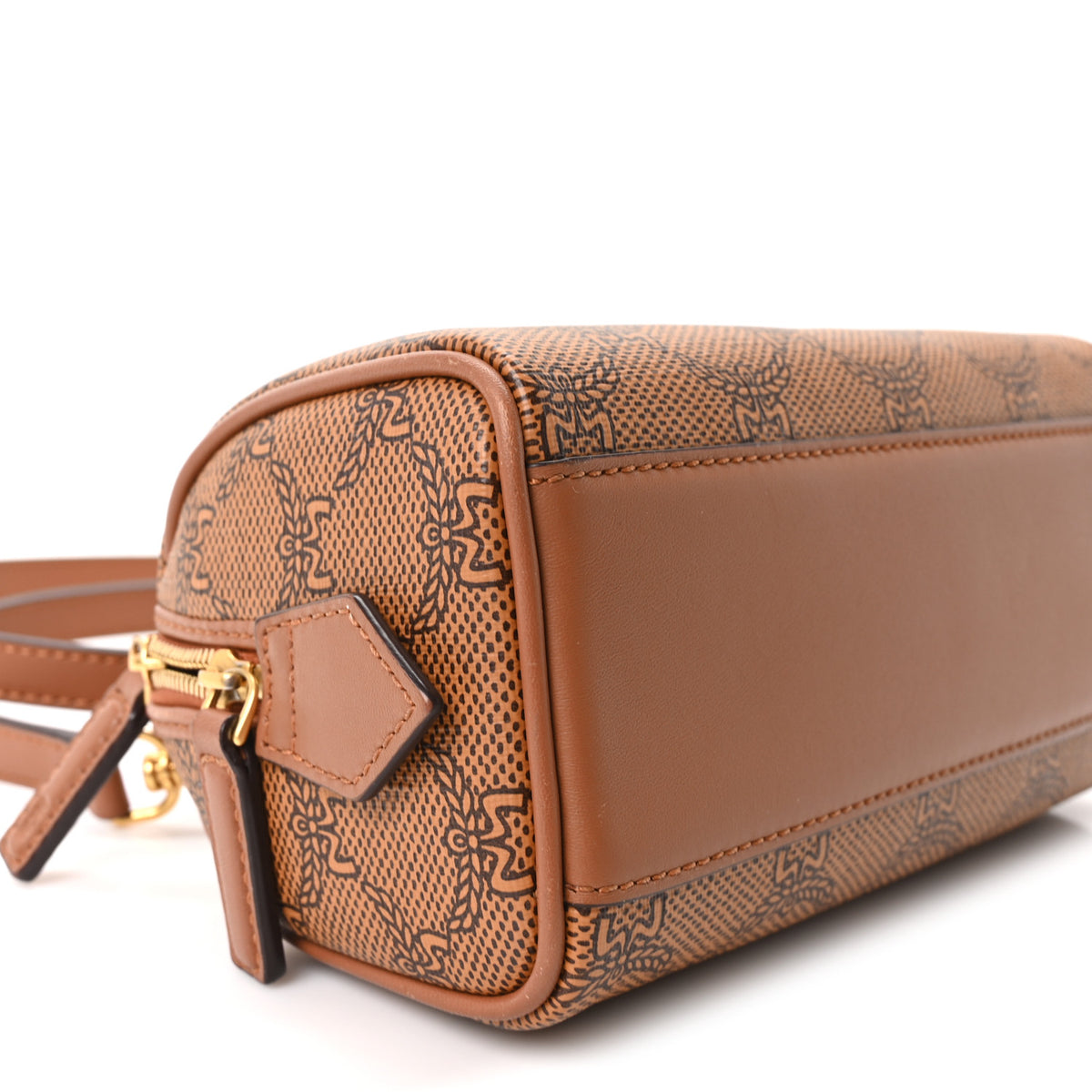 MCM Lauretos Nappa Mini Ella Boston Bag Cognac 9 of 10
