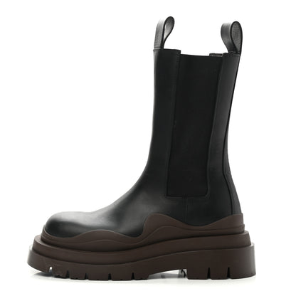 Bottega Veneta Calfskin The Tire Chelsea Boots 37 Black Ebony 1 of 8