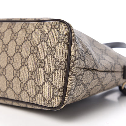 Gucci GG Supreme Monogram Small Zippered Tote Dark Brown 8 of 9