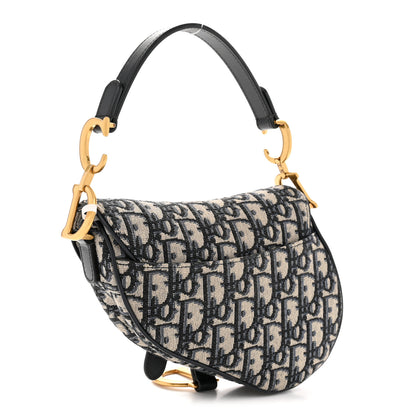 Christian Dior Oblique Mini Saddle Bag Blue 3 of 10