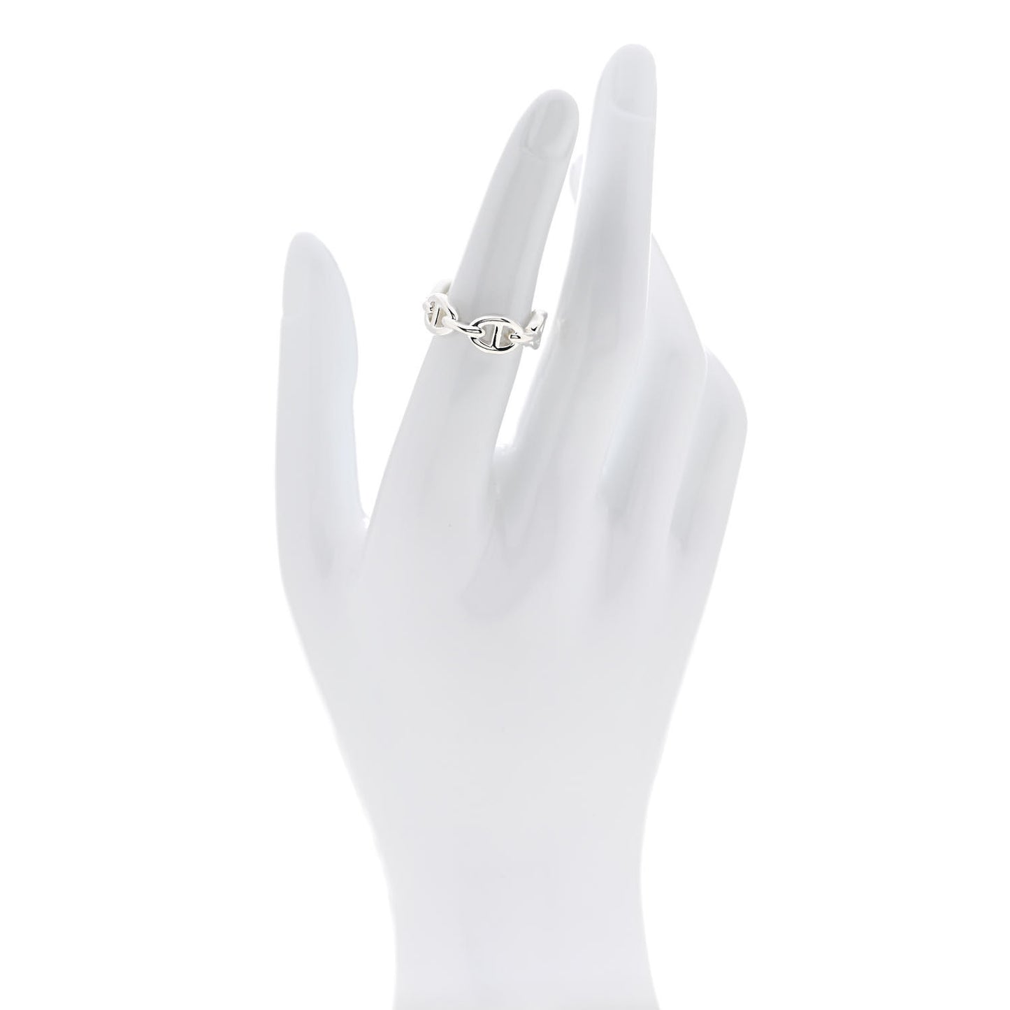 Sterling Silver PM Chaine d'Ancre Enchainee Band Ring 51 5.75