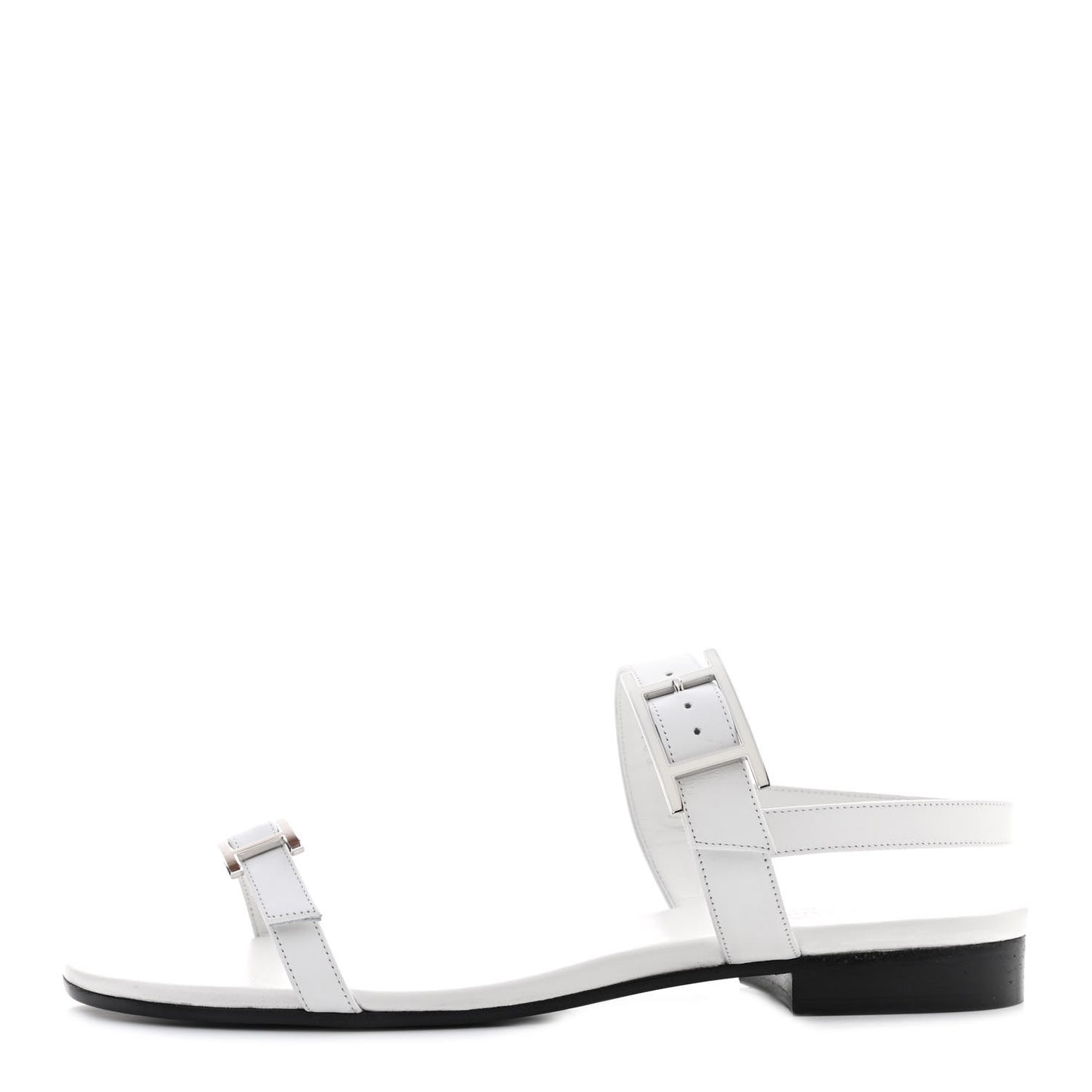 Calfskin Cristal Sandals 38 White