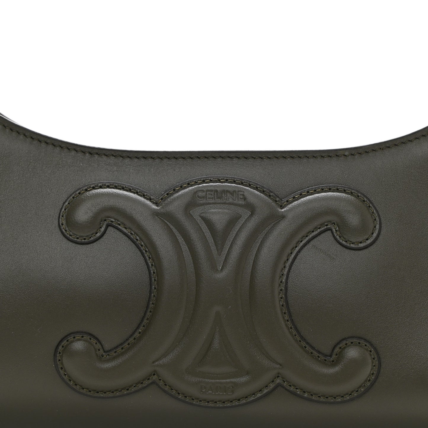 Smooth Calfskin Cuir Triomphe Shoulder Bag Dark Army