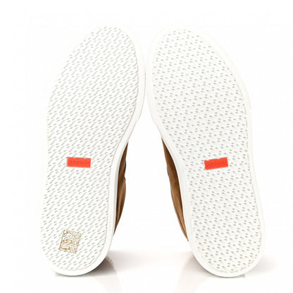 Hermes Suede Goatskin Woolskin Daydream Sneakers 38 Brun Fume Ecru 5 of 8