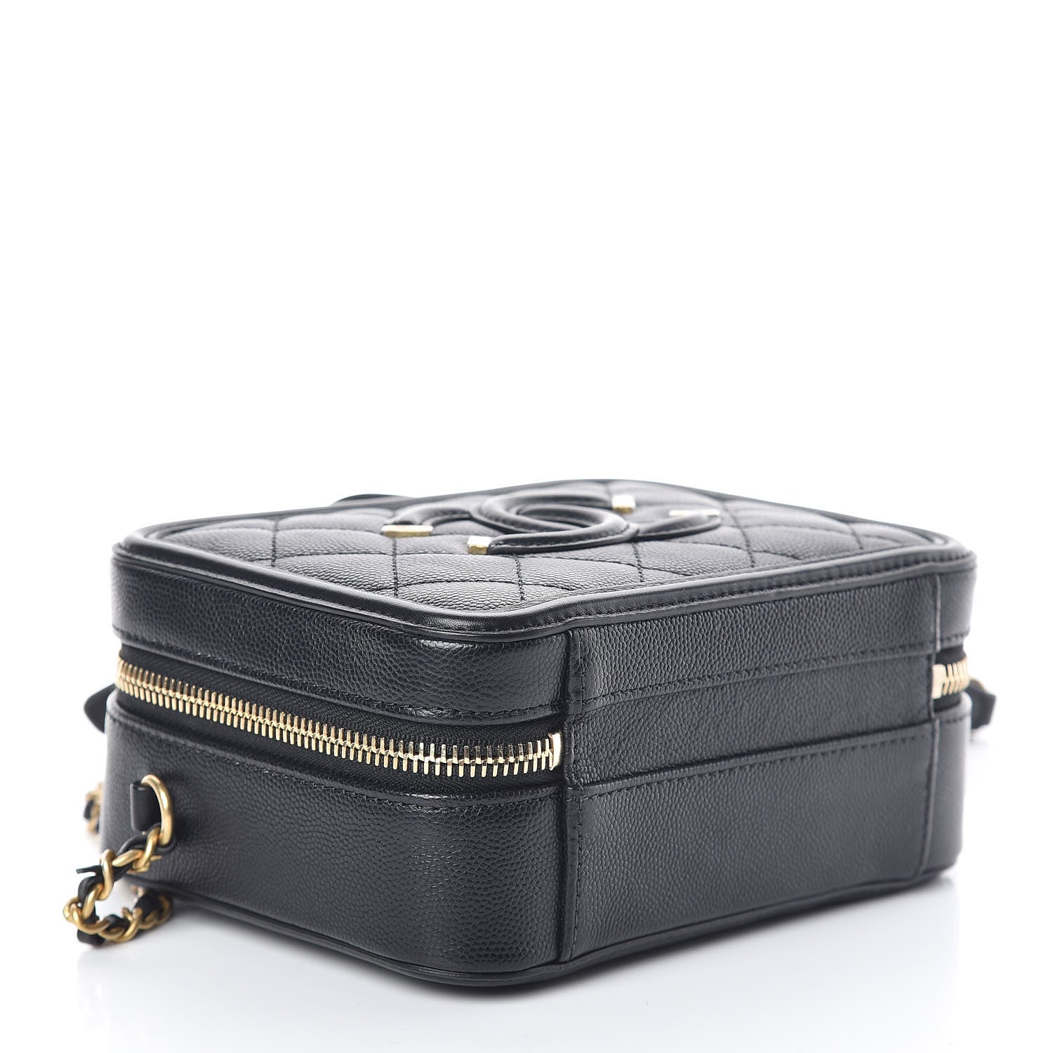 Chanel Caviar Quilted Small CC Filigree Vanity Case Black 5 of 10