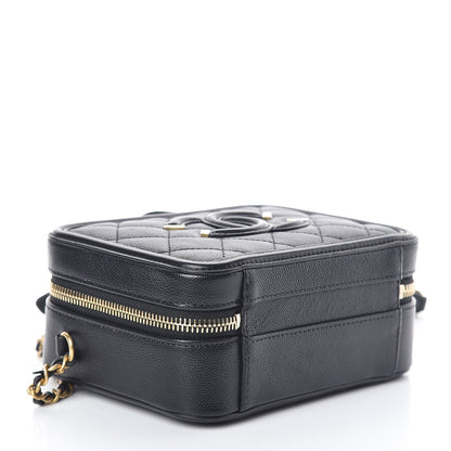 Chanel Caviar Quilted Small CC Filigree Vanity Case Black 5 of 10