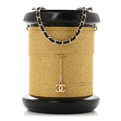 Chanel Plexiglass Bobbin Minaudière Clutch Black Gold 1 of 5