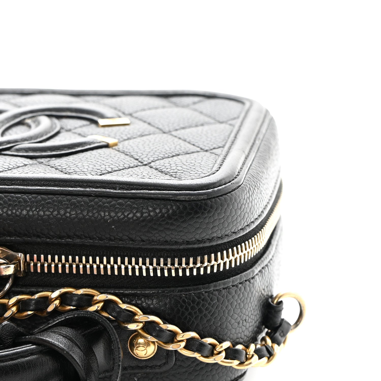 Chanel Caviar Quilted Small CC Filigree Vanity Case Black 18 of 18