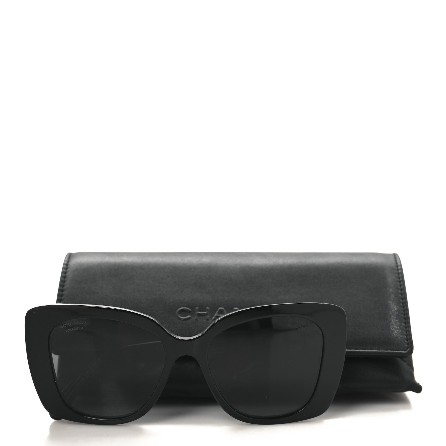 Chanel Acetate Strass Polarized Square Sunglasses 5422-B Black 7 of 7